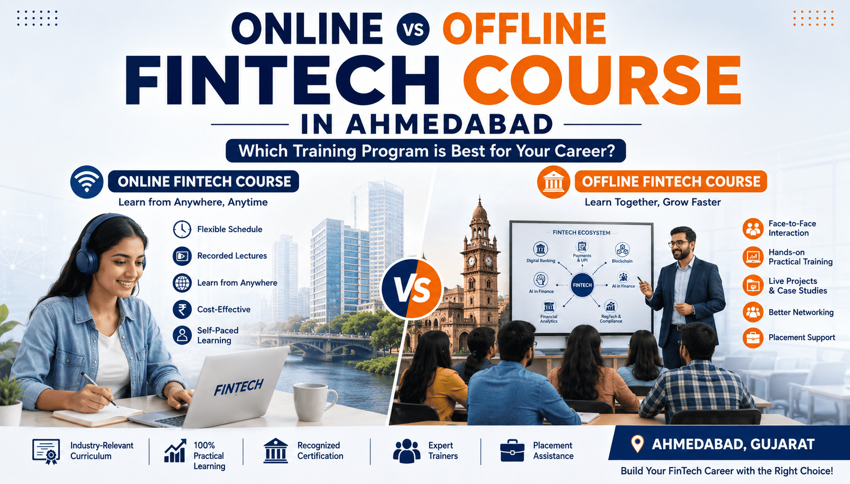 Online vs Offline FinTech Course in Ahmedabad: Which Training Program is Best for Your Career? (2026 Guide)