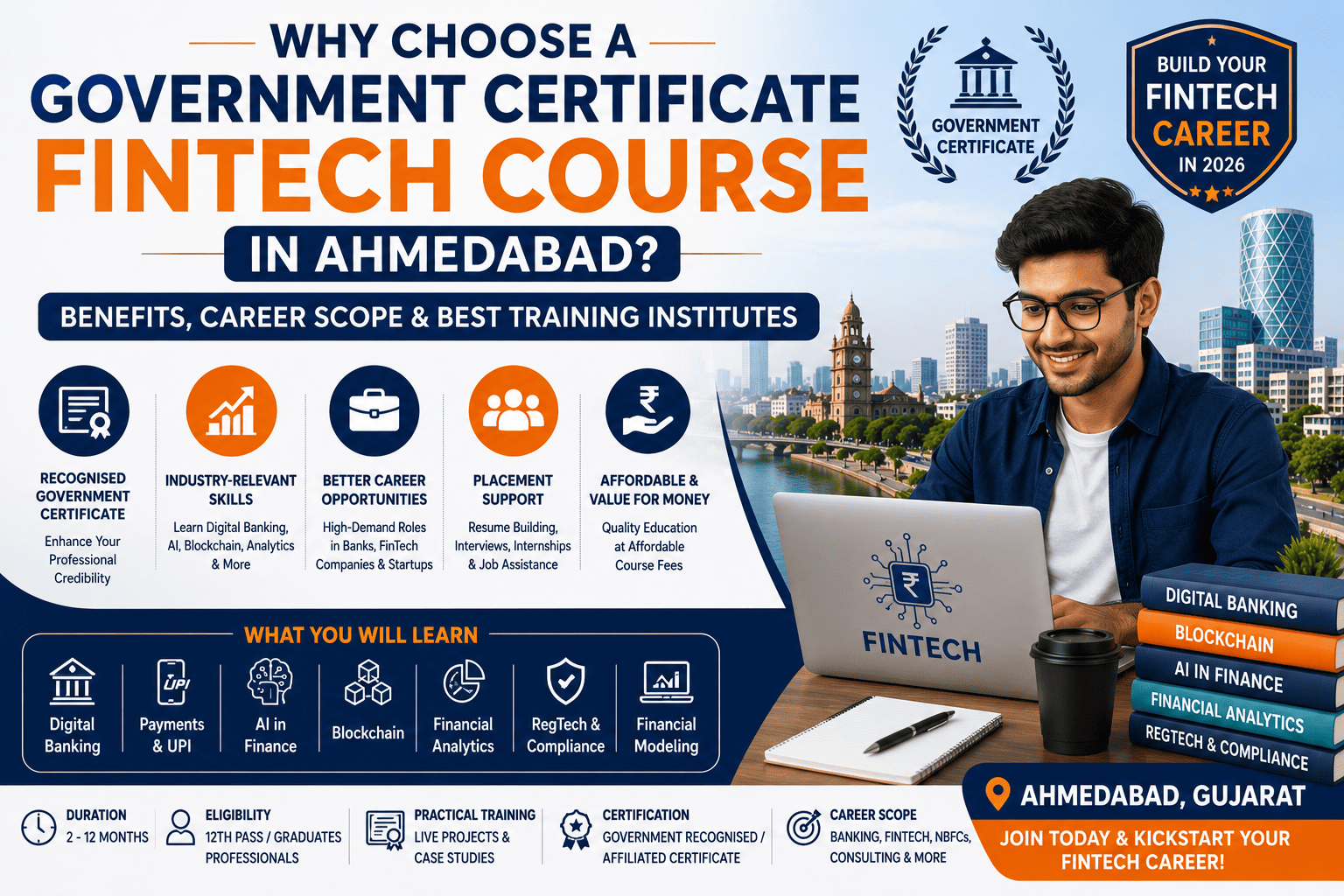 Why Choose a Government Certificate FinTech Course in Ahmedabad? Benefits, Career Scope & Best Training Institutes (2026 Guide)