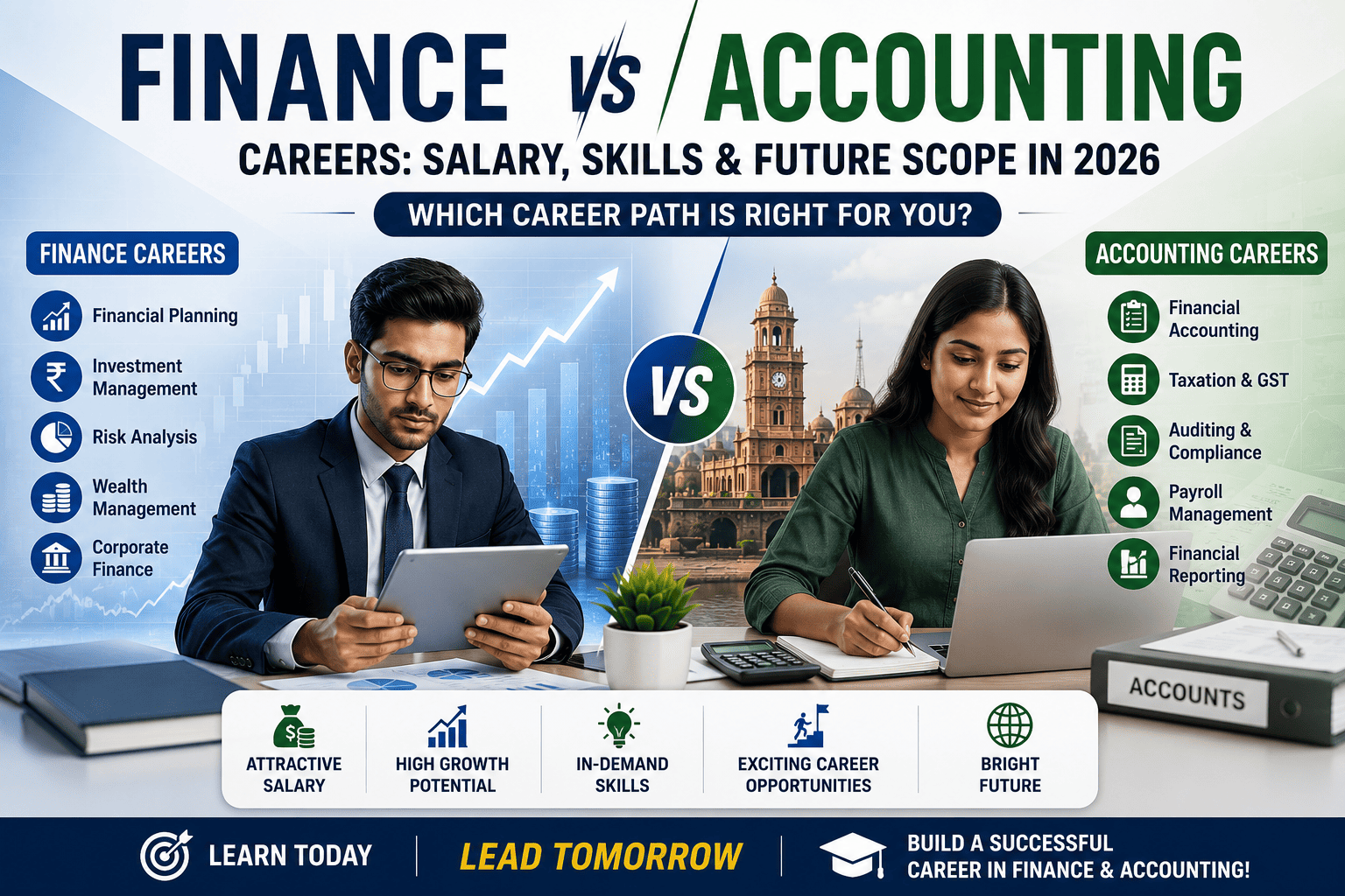 Finance vs Accounting Careers: Salary, Skills & Future Scope in 2026