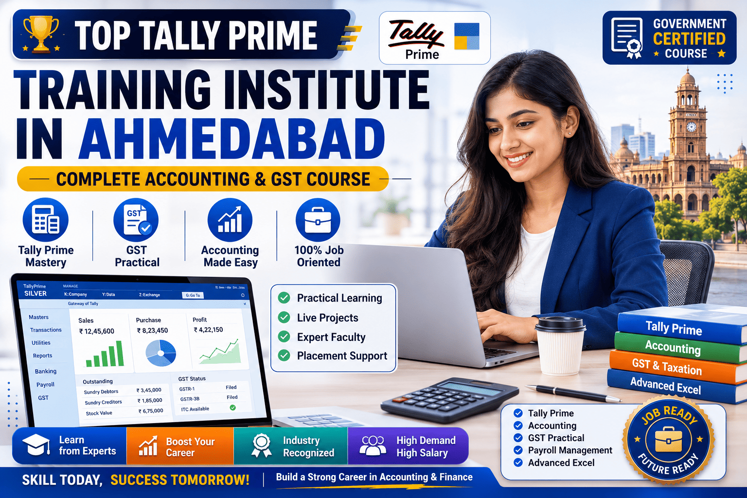 Top Tally Prime Training Institute in Ahmedabad: Complete Accounting, GST & Government Certificate