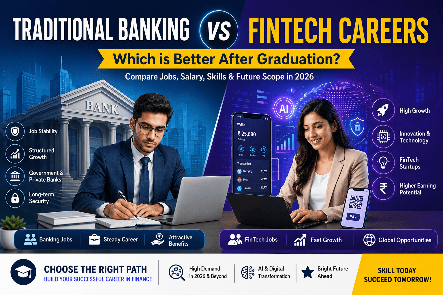 Traditional Banking vs FinTech Careers: Which is Better After Graduation? (2026 Career Guide)