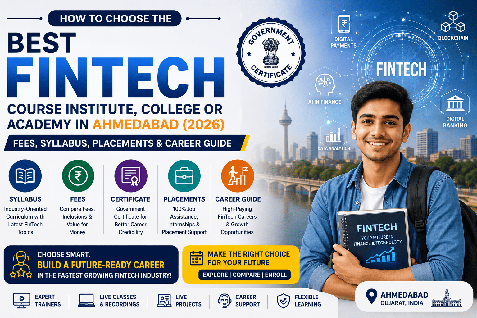 How to Choose the Best FinTech Course Institute, College or Academy in Ahmedabad (2026): Fees, Syllabus, Placements & Career Guide